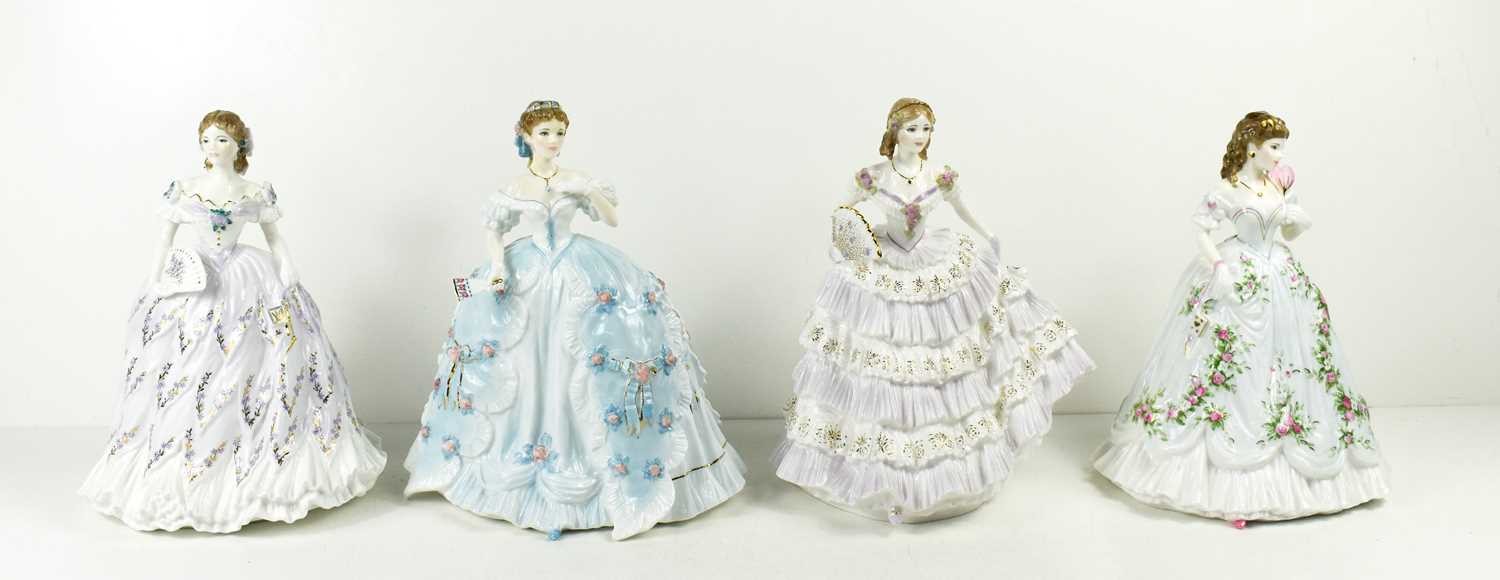 A group of four Royal Worcester fine bone China limited edition figurines: The Last Waltz, The First