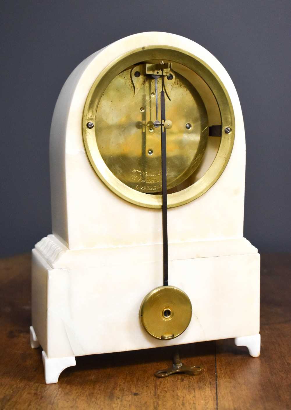 A William Nicholl marble mantle clock, the back plate engraved Wm Nicholl Junior of Great Portland - Image 3 of 5