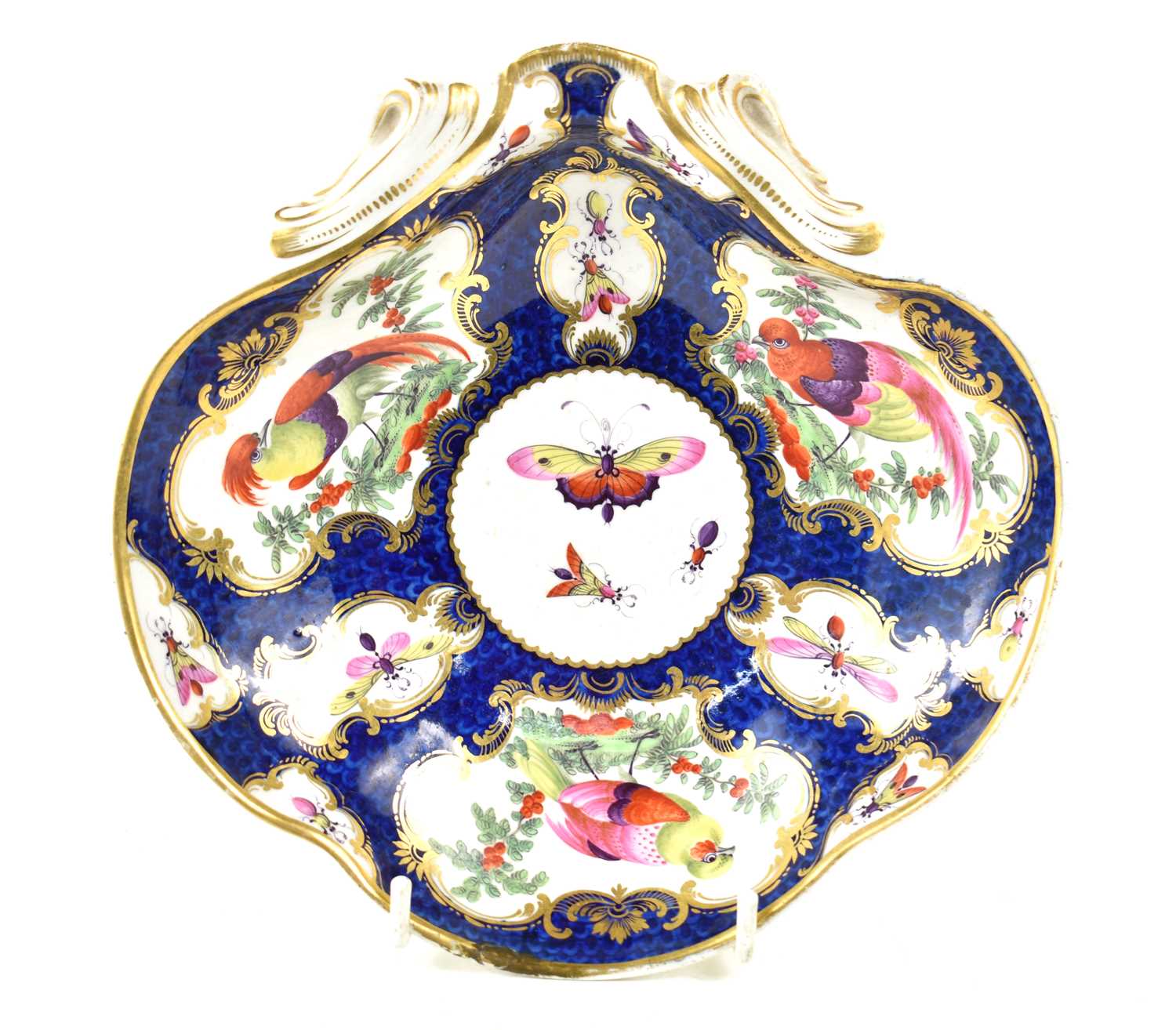 A 1st period Worcester dish in the Lady Mary Wortley Montagu pattern in the atelier of James - Image 2 of 5