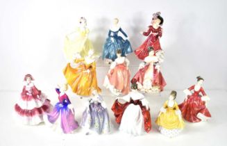 A group of eleven Royal Doulton figurines and one Coalport example, comprising of Ninette HN2379,
