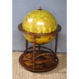 A 20th century Zoffoli drinks globe with hinged top concealing fitted interior, 60cm wide.
