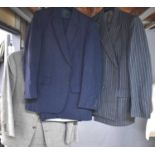 Two vintage Aquascutum pinstripe suits together with a Ralph Lauren suit.