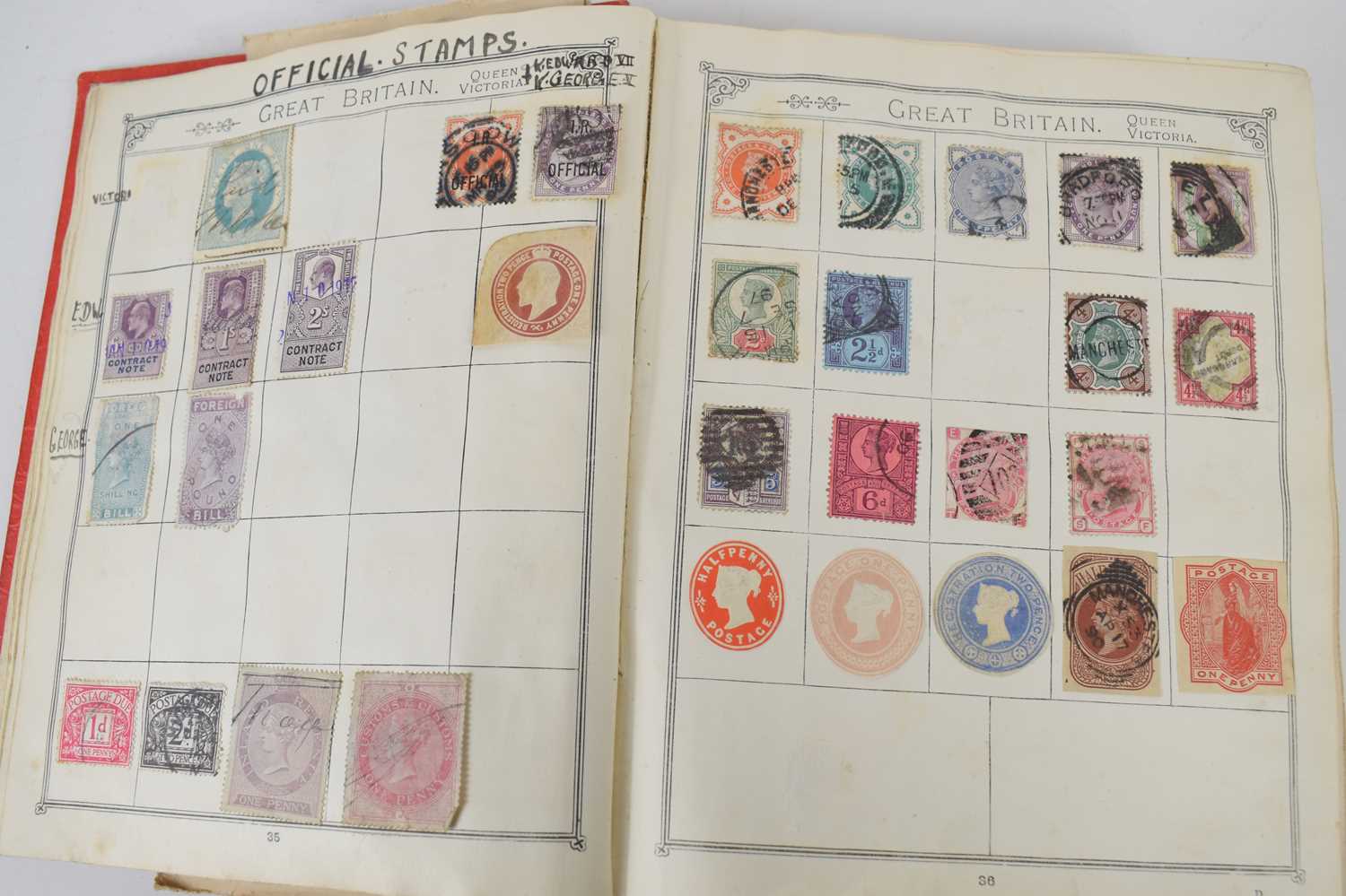 A stamp album containing British and Worldwide Victorian and later stamps, to include Penny Reds, - Image 6 of 9