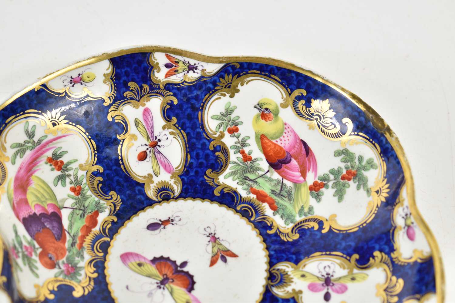 A 1st period Worcester dish in the Lady Mary Wortley Montagu pattern in the atelier of James - Image 5 of 5