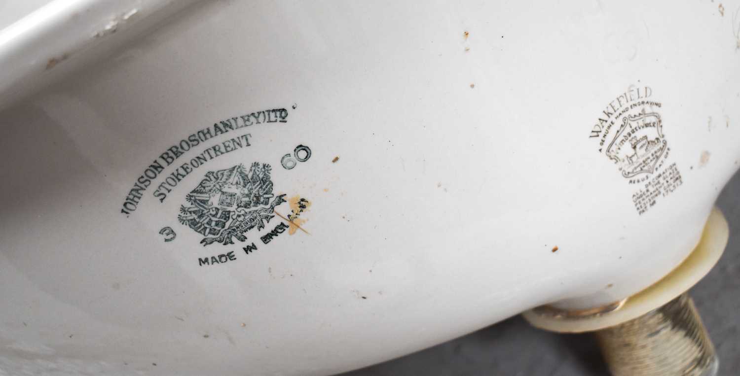 A porcelain sink of oval form, decorated with sprigs of spring flowers, by Johnson brothers, Stoke - Image 2 of 2