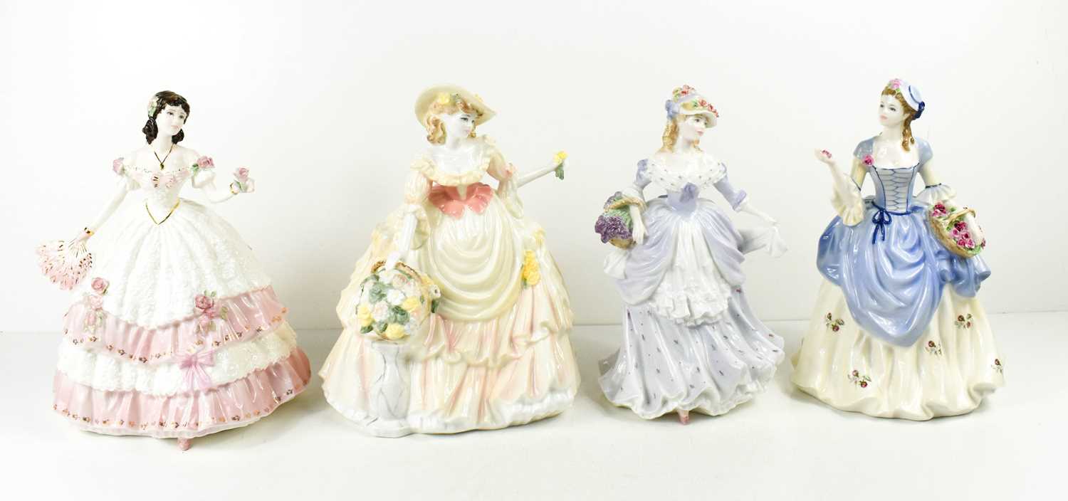 A group of limited edition Coalport: Harvest Gold by Jack Glynn, Sweet Red Roses by J Bromley,