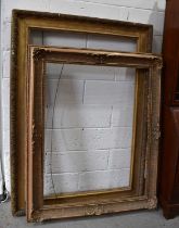 Two large antique gold painted frames, one moulded egg and dart border the other with a highly