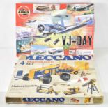 A Meccano motorised construction set No4 together with an Airfix VJ Day 60th Anniversary model kit