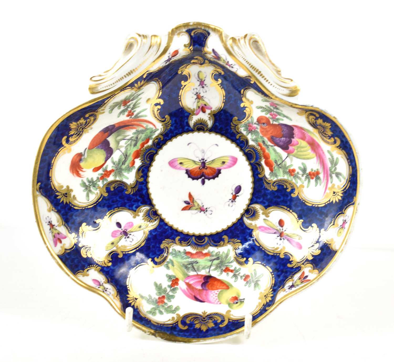 A 1st period Worcester dish in the Lady Mary Wortley Montagu pattern in the atelier of James