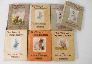 A selection of Peter Rabbit tales by Beatrix Potter, F Warne & Co Ltd, including The Tale of Two Bad