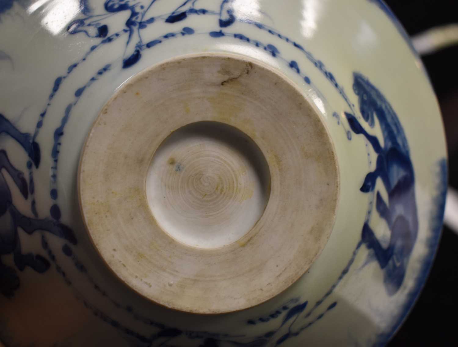 A Chinese blue and white Eight horses of Muwang conical bowl, Qing dynasty, 19.5cm diameter. - Image 8 of 15
