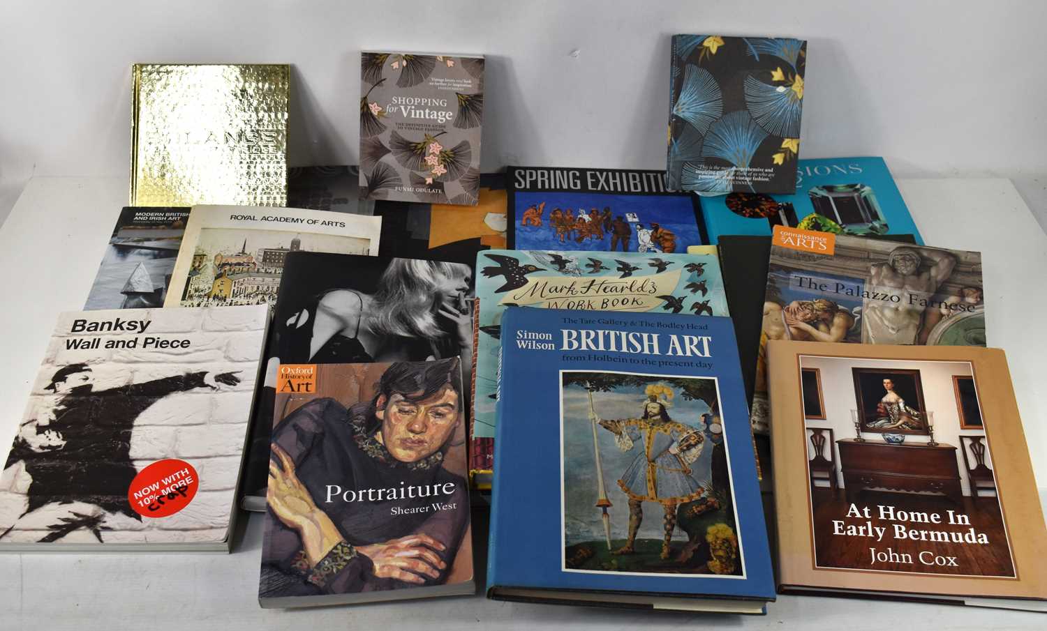 A collection of Art and Art collecting books and catalogues, including Mark Hearld's Work Book,
