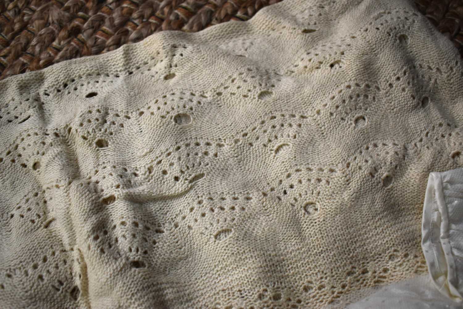 A 1950's vintage christening gown, together with a crochet shawl. - Image 3 of 3