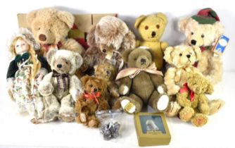 A group of collectable teddy bears to include examples by Merrythought, House of Fraser, Hanleys,
