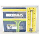 A vintage 'Duckhams Hypergrade Motor Oil' tin sign (lacking thermometer), 52 x 65cm.