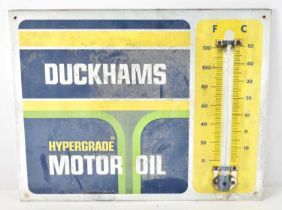 A vintage 'Duckhams Hypergrade Motor Oil' tin sign (lacking thermometer), 52 x 65cm.