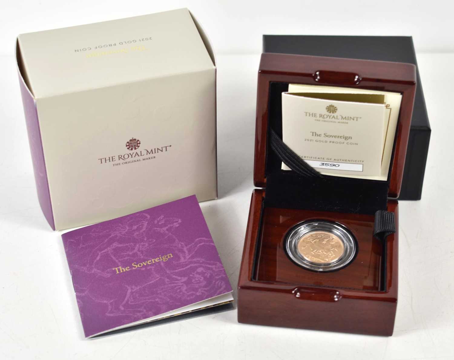 An Elizabeth II Royal Mint 2021 gold proof full sovereign, 7.98g, with fitted case and certificate