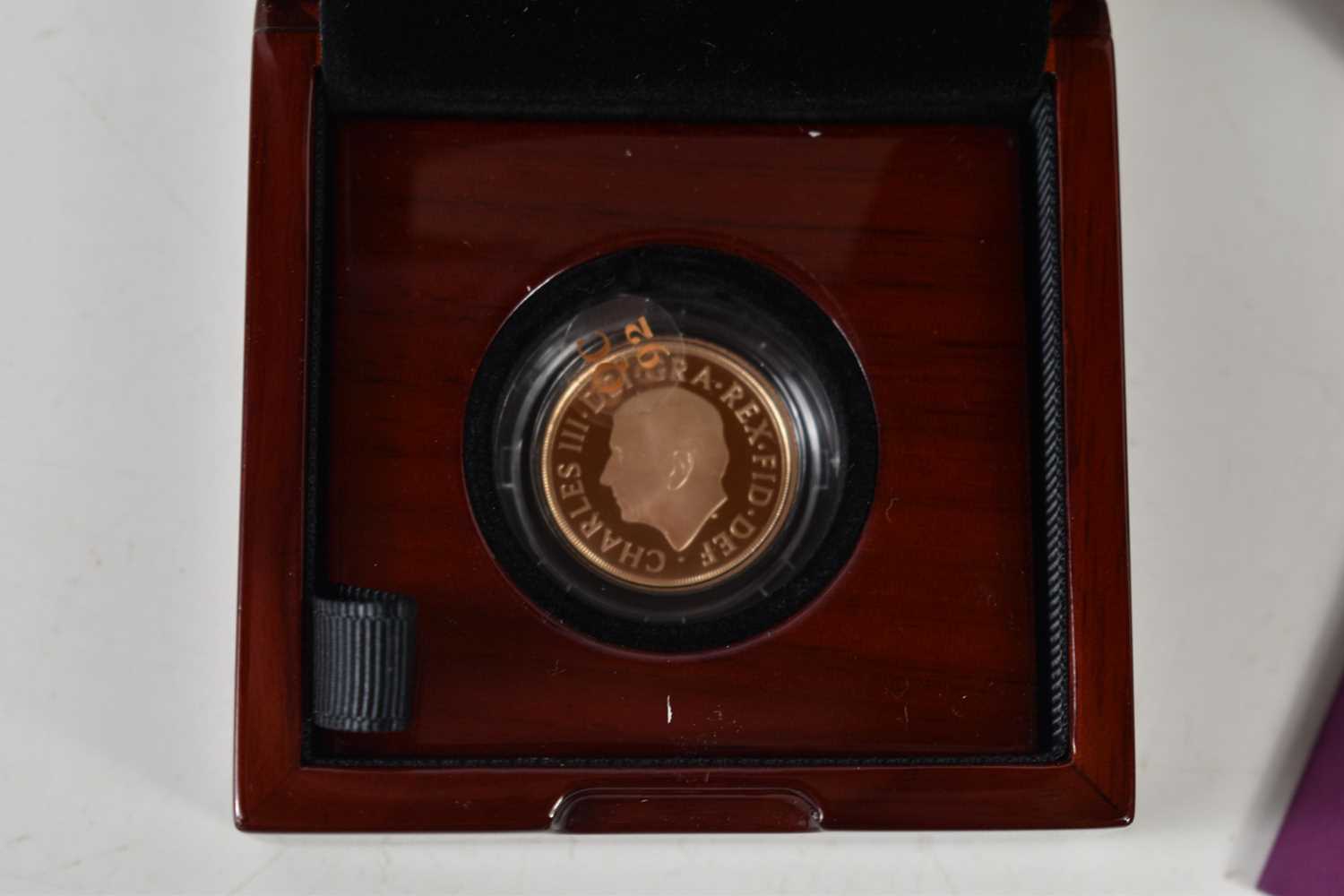 A Royal Mint Queen Elizabeth II Memorial Sovereign, 2022 Gold Proof Coin, 7.98g, with fitted case - Image 2 of 2