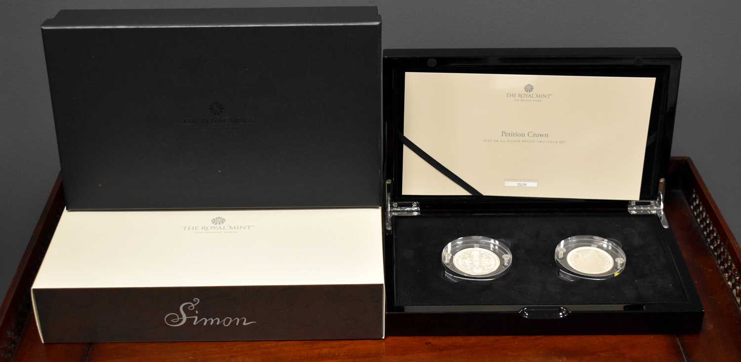 A Royal Mint Petition Crown 2023 2oz Silver Proof Two-Coin Set, with certificate of authenticity - Image 2 of 4