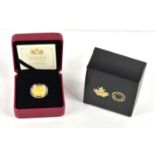 A Royal Canadian Mint Queen Elizabeth II Coronation 1/4oz 24ct gold proof ten dollar coin, 7.8g,