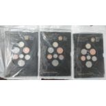 Three sets of The Royal Mint Brilliant Uncirculated Coin Collection, Emblems Of Britain, all for