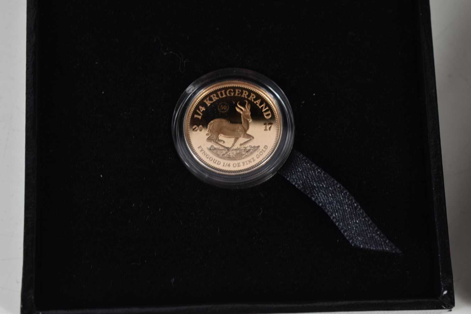 A South African Mint 1/4oz gold proof Krugerrand, 50th Anniversary, 2017, 8.482g of 916/1000 gold, - Image 2 of 2