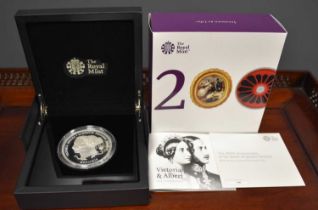 A Royal Mint 2019 UK Five-Ounce Silver Proof Coin for The 200th Anniversary of the Birth of Queen