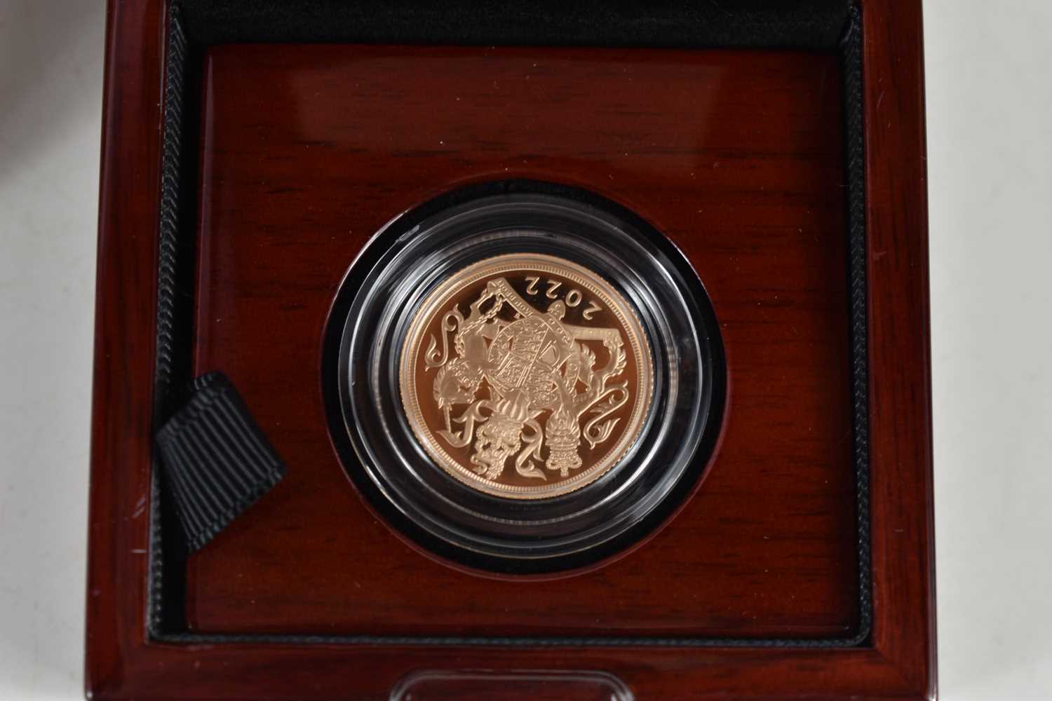 An Elizabeth II Royal Mint 2022 gold proof full sovereign with fitted case and certificate of - Image 2 of 2