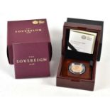 An Elizabeth II Royal Mint 2020 gold proof full sovereign with fitted case and certificate of