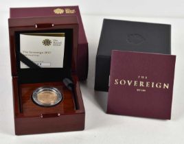 An Elizabeth II Royal Mint 2017 gold proof full sovereign with fitted case and certificate of
