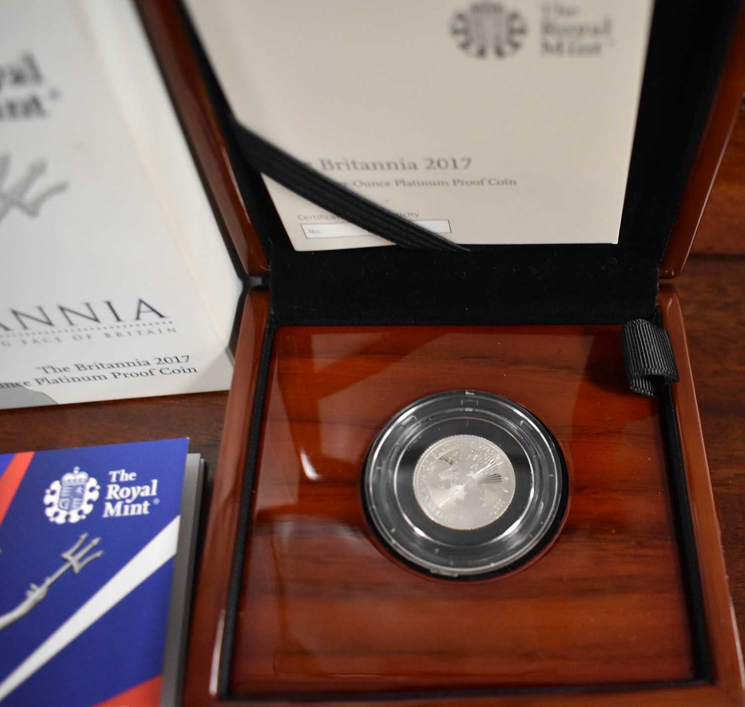 A Royal Mint Britannia 2017 UK Quarter-Ounce Platinum Proof Coin, with certificate of - Image 2 of 2