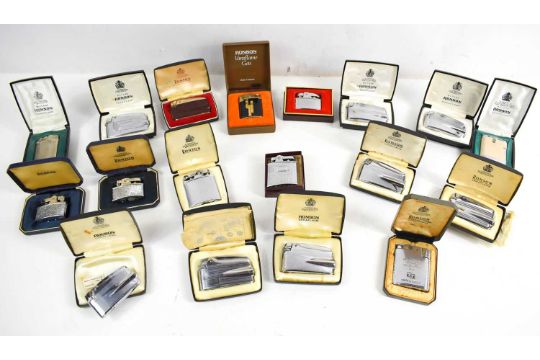 A selection of vintage Ronson lighters, all of various style, all with boxes.