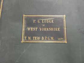 Freemasonry - West Yorkshire.  Large quarto album. apparently compiled by Thomas William Tew, in