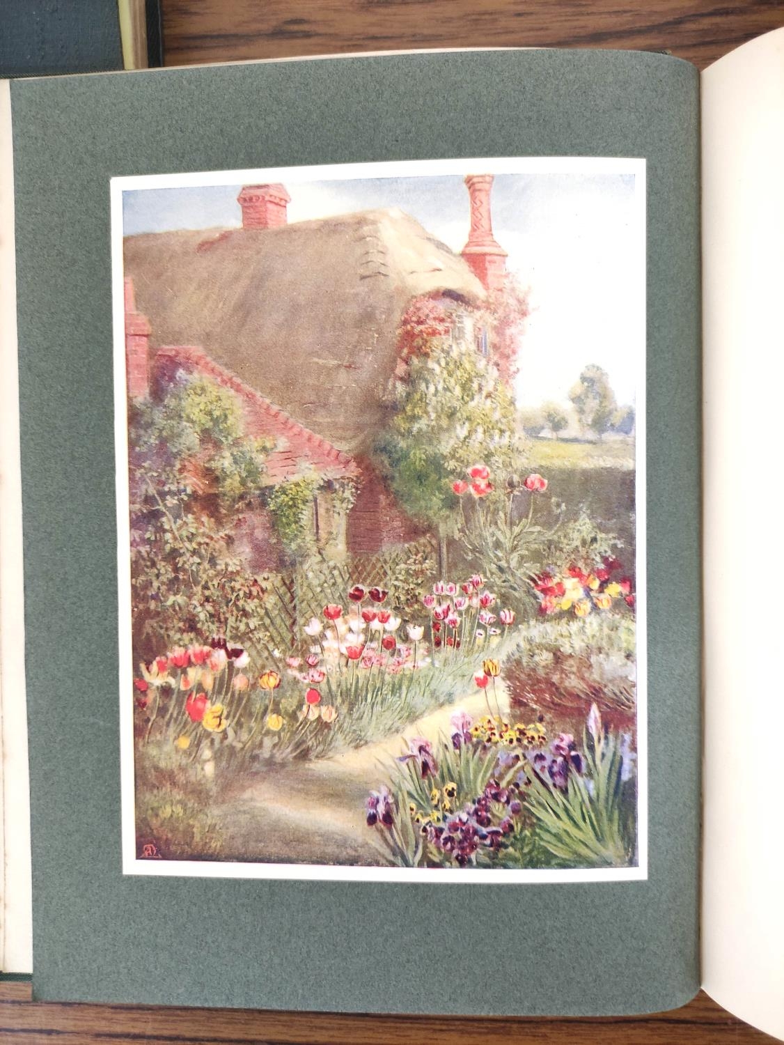 MERRITT ANNA L.  An Artist's Garden. Tipped in col. plates. Quarto. Orig. green pict. cloth, some - Image 6 of 12