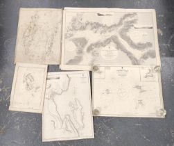 Admiralty Charts.  6 large eng. charts, North West Scotland. Early 20th cent.; also 4 others