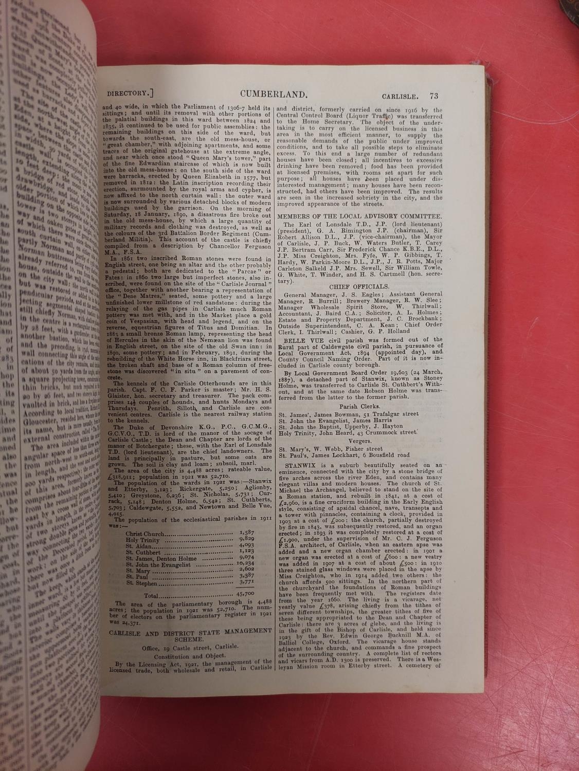 KELLY & CO.  Directory of Cumberland. Fldg. map. Orig. cloth. 1925; also 3 other vols.  (4). - Image 5 of 7