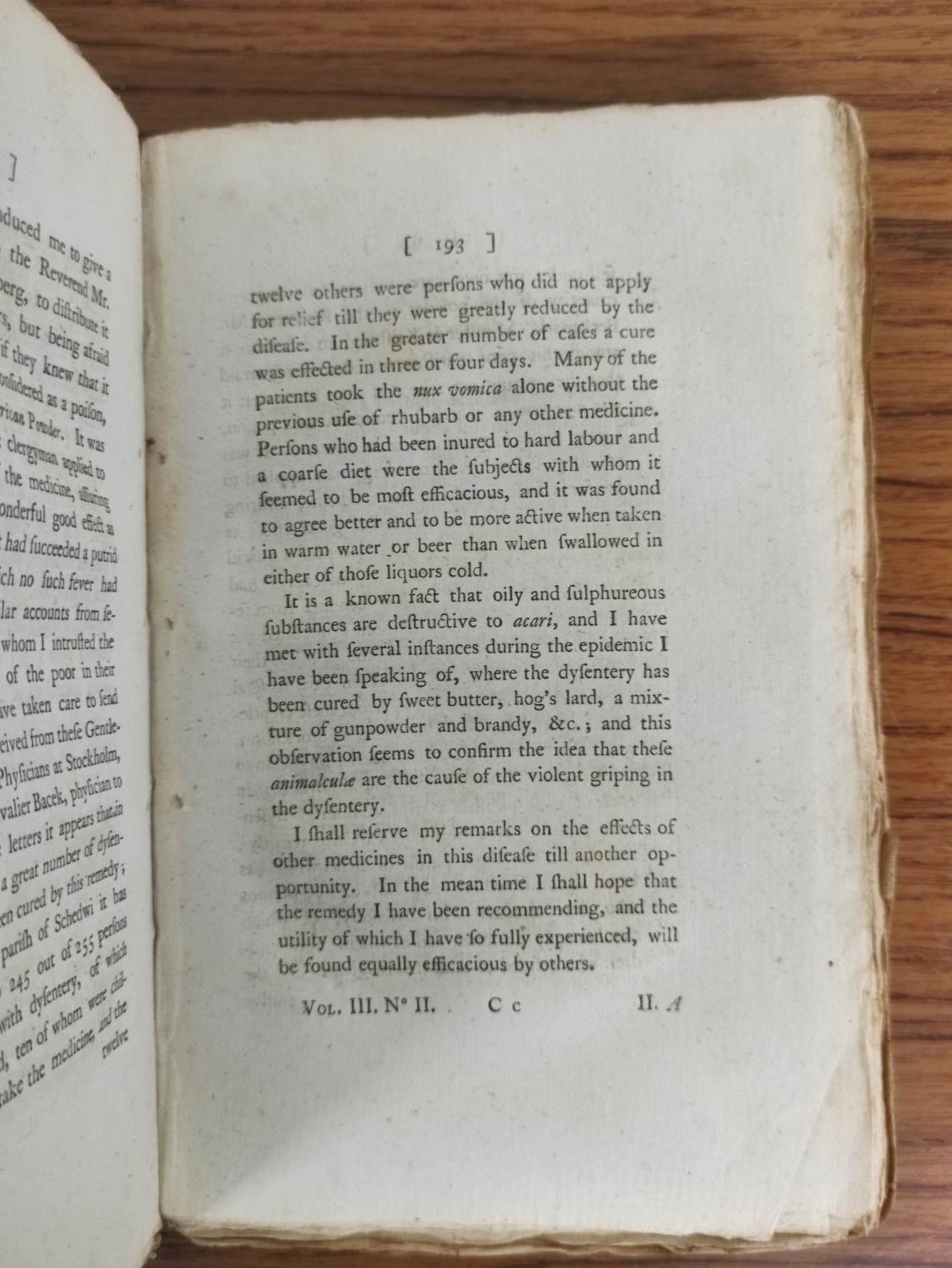 RICHARDSON W. (Ed).  The London Medical Journal. Volume the Third. Old leather backed marbled - Image 5 of 9