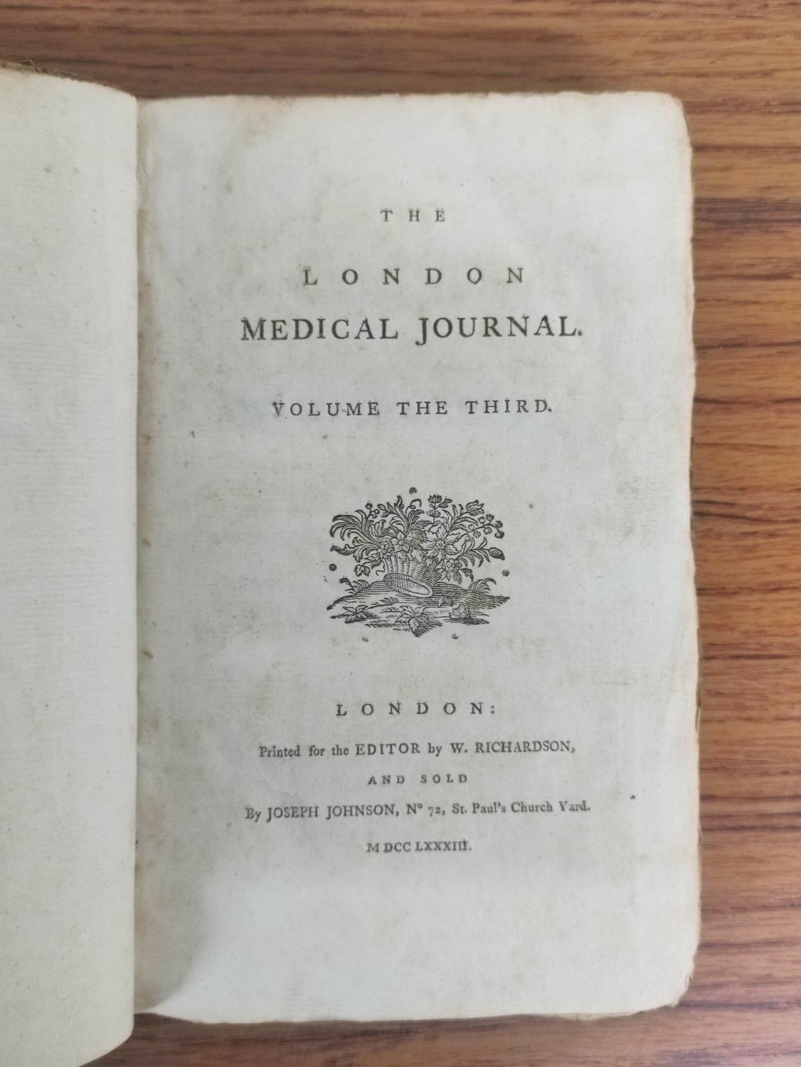 RICHARDSON W. (Ed).  The London Medical Journal. Volume the Third. Old leather backed marbled - Image 2 of 9