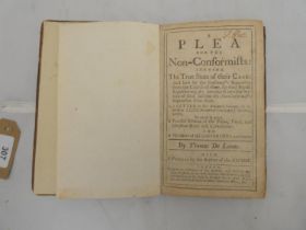 DE LAUNE THOMAS.  A Plea for the Non-Conformists. 144pp. 16pp preface by Daniel Defoe. Separate