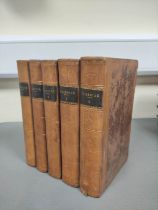 The Rambler.  3 vols. Eng. port. frontis of Dr. Johnson. Rebacked old calf. 1794; also The Guardian,