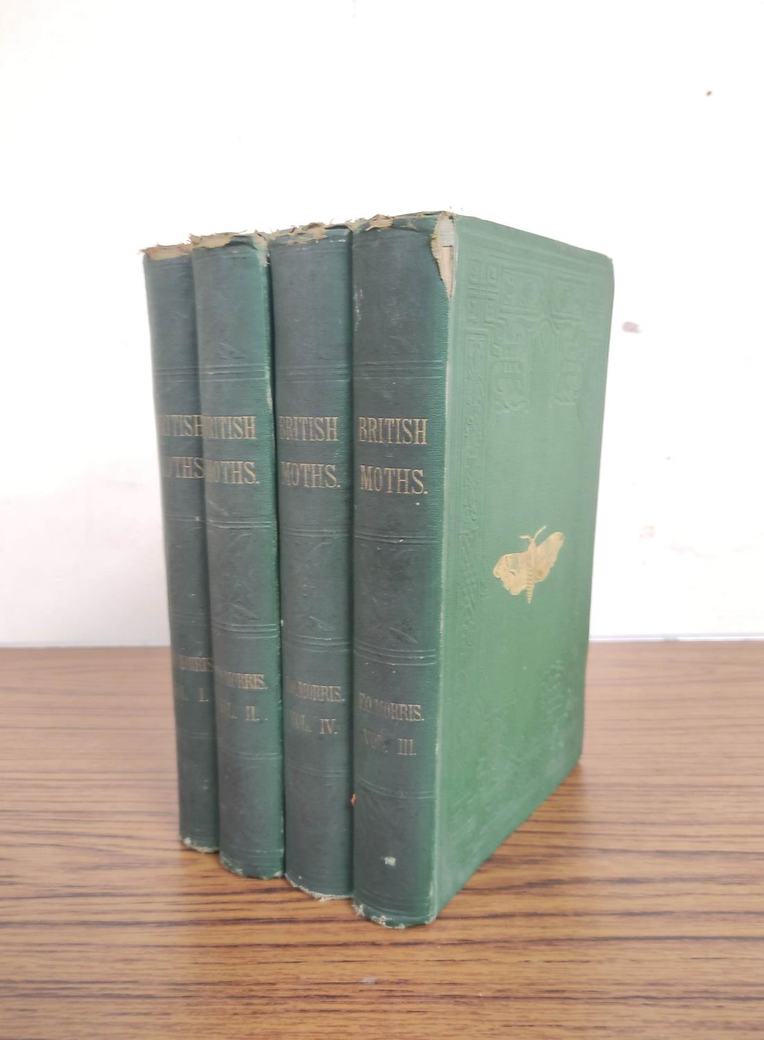 MORRIS REV. F. O.  A Natural History of British Moths. 4 vols. Many hand col. eng. plates. Royal