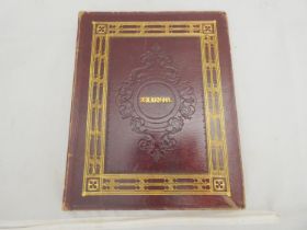 VICTORIAN ALBUM.  Approx. 75 leaves, part filled only, with 19pp of verse, a pencil sketch, hand