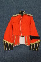 British army red coatee with bullion wire collar and Royal Scots buttons, bullion wire epaulettes