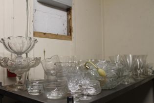 Glassware to include porringers, drinking glasses, fruit bowls, an atomiser, etc.