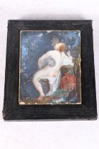 19TH CENTURY SCHOOL Embracing couple Painting on paper laid on copper panel, unsigned but