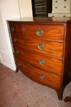 Victorian mahogany bow front chest with two short frieze drawers over three long graduated