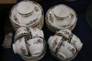 Tuscan China black floral decorated part teaset.