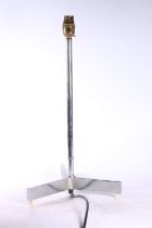 Art Deco style chromed metal table lamp, 45cm tall.
