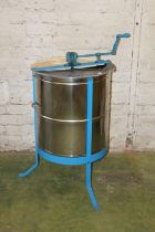 Aluminium honey separator drum, 93cm high.