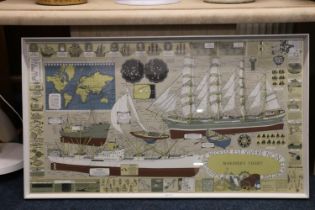 Swedish Mariner's Chart, published by Tull Graphic Inc, 61cm x 107cm.